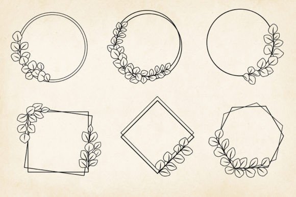 Download Eucalyptus Wreaths Hand-drawn SVG, EPS - Eps Collection