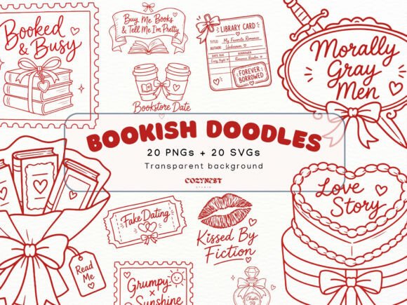 Download Romance Lover Doodle Clipart Bookish PNG - Premium Resources