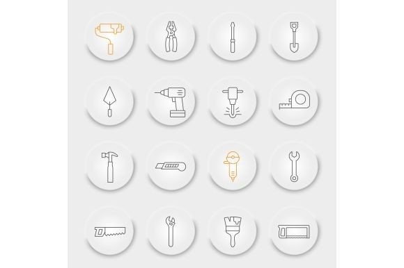 Download Construction Tools Line Icon Set - Premium Bundle