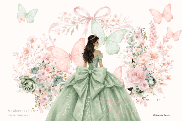 Download Sage Green Princess Wildflowers Clipart - Sage Collection