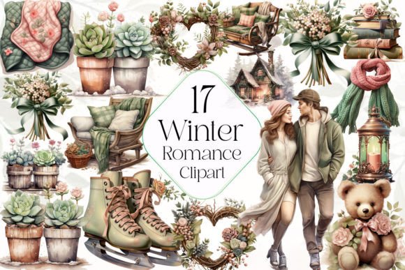 Download Winter Romance Clipart Bundle - Romance Collection