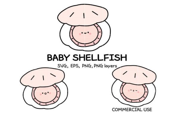 Download Kawaii Baby Shellfish SVG Bundle | Cute - Shellfish Collection
