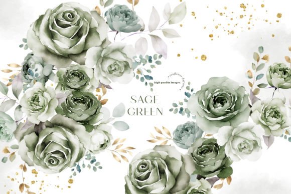 Download Sage Green Flowers Bouquets Clipart - Sage Collection